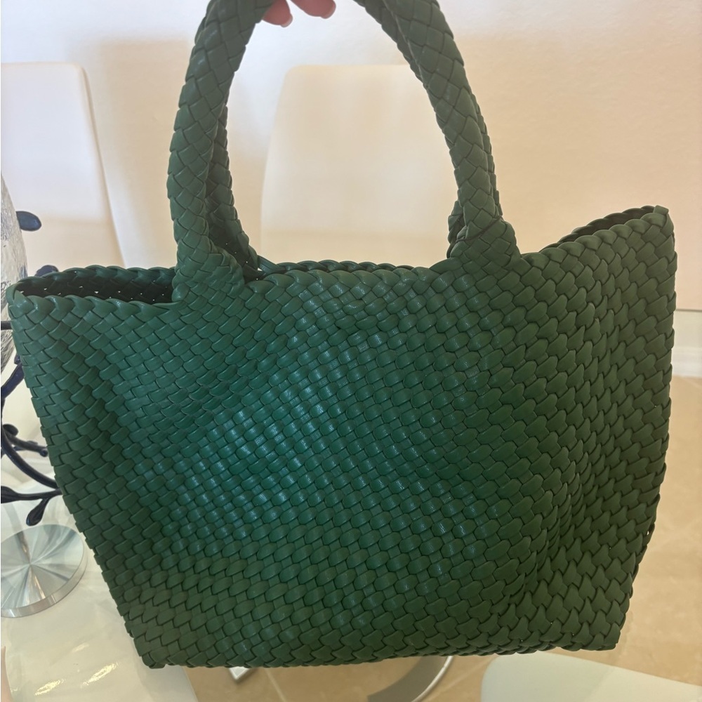 Green Woven Tote Bag